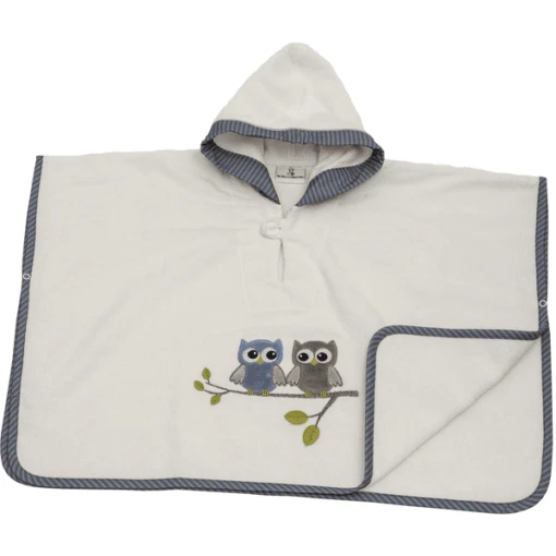 Be Be 's Collection Poncho Mit Kapuze Eulen Blau -Geschäft Für Babybadezubehör be be s collection poncho mit kapuze eulen blau a288492