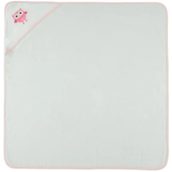 HÜTTE & CO Kapuzenbadetuch Eule Weiss 100 X 100 Cm