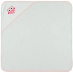 HÜTTE & CO Kapuzenbadetuch Eule Weiss 75 X 75 Cm