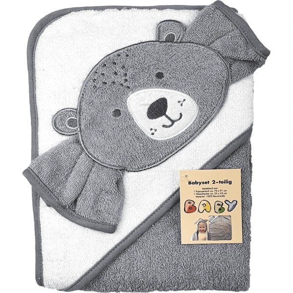 HÜTTE & CO Waschset 2 Teilig Grau 1 HÜTTE & CO Waschset 2 Teilig Grau