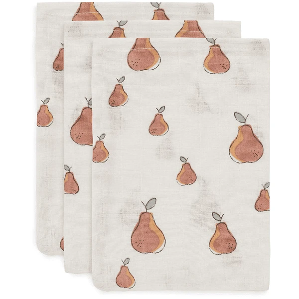 Jollein Mull Waschlappen 3er-Pack Pear 1 Jollein Mull Waschlappen 3er-Pack Pear