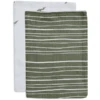 Jollein Waschlappen Musselin 2er-Pack Stripe Olive Leaf Green