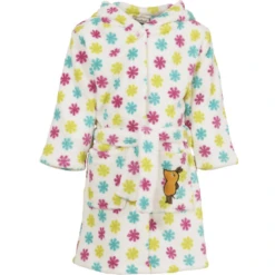 Playshoes Fleece-Bademantel Die Maus Blumen Pink