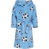 Playshoes Fleece-Bademantel Fußball Blau