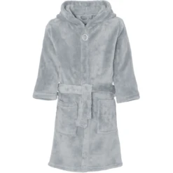 Playshoes Fleece-Bademantel Uni Grau