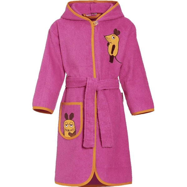 Playshoes Frotte-Bademantel Die Maus Pink 1 Playshoes Frotte-Bademantel Die Maus Pink
