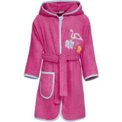 Playshoes Frotte-Bademantel Flamingo Pink