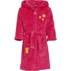 PLAYSHOES Girls Fleece-Bademantel Die Maus Rot