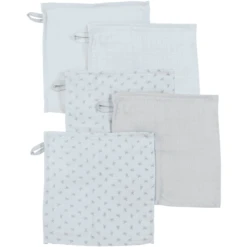 Roba Waschlappen 5er Set Lil Planet Hellblau 25 X 25 Cm