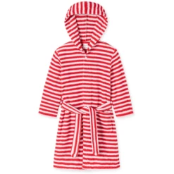 Schiesser Bademantel Rot/Weiß