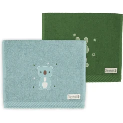 Sterntaler Kinderhandtuch Doppelpack Kinni+Kalla Dunkelgrün 50 X 30 Cm