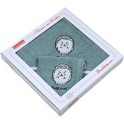 WÖRNER SÜDFROTTIER Set Aus Waschhandschuh + Kapuzenbadetuch