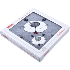 WÖRNER SÜDFROTTIER Set Kapuzenbadetuch Und Waschhandschuh Seehund Grau 80 X 80 Cm